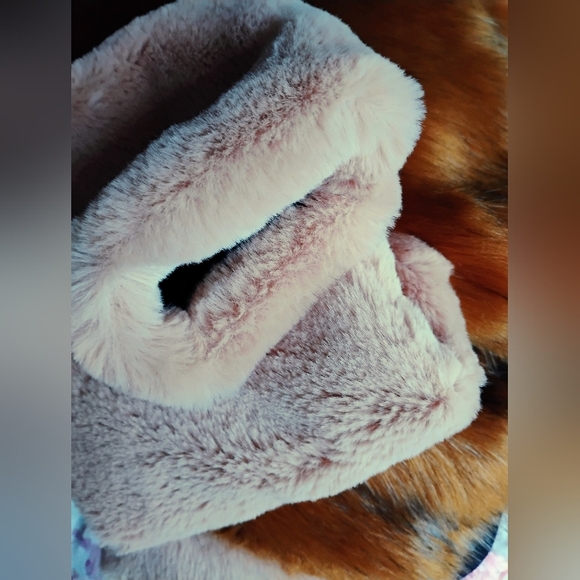 Unique Faux Fur Zipper Jacket in Pink & Rusty/Orange/Brown BRAND NEW - SIZE S - Picture 6 of 9